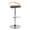 Grotto table in Chrome Metal, Natural Wood, Brown PU, product view, featuring swivel and adjustable height
