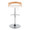 Grotto Contemporary Adjustable Barstool with Swivel in Chrome Metal, Zebra Wood and White Faux Leather with Rounded T Footrest- Set of 3 — back view
