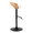 Grotto table in Black Metal, Zebra Wood, White PU, side view, featuring swivel and adjustable height