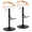 Grotto table in Black Metal, Zebra Wood, White PU, coordinated set view, featuring swivel and adjustable height