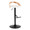Grotto table in Black Metal, Zebra Wood, White PU, product view, featuring swivel and adjustable height