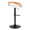 Grotto table in Black Metal, Zebra Wood, White PU, back and side view, featuring swivel and adjustable height