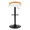 Grotto table in Black Metal, Zebra Wood, White PU, back view, featuring swivel and adjustable height
