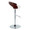 Grotto Mid-Century Modern Adjustable Barstool with Swivel in Chrome Metal, Mahogany Wood and White Faux Leather with Straight T Footrest- Set of 2 — side view