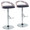 Grotto Contemporary Adjustable Barstool with Swivel in Chrome Metal, Light Grey Wood and Black Faux Leather with Straight T Footrest- Set of 2 — pair view