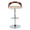 Grotto Mid-Century Modern Adjustable Barstool with Swivel in Chrome Metal, Walnut Wood and Cream Faux Leather with Straight T Footrest- Set of 2 — front view