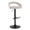 Grotto Upholstered Contemporary Adjustable Barstool in Black Metal and Oat Noise Fabric with Rounded T Footrest — product view