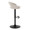 Grotto Upholstered Contemporary Adjustable Barstool in Black Metal and Oat Noise Fabric with Rounded T Footrest — side view