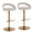 Grotto Upholstered Contemporary Adjustable Barstool in Gold Metal and Oat Noise Fabric with Rounded T Footrest- Set of 2 — pair view