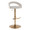Grotto Upholstered Contemporary Adjustable Barstool in Gold Metal and Oat Noise Fabric with Rounded T Footrest- Set of 2 — product view