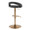 Grotto table in Gold Metal, Black PU, back and side view, featuring swivel and adjustable height