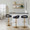Grotto table in Gold Metal, Black PU, featuring swivel and adjustable height