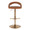 Grotto table in Gold Metal, Camel PU, front view, featuring swivel and adjustable height