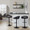 Grotto table in Black Metal, Black PU, featuring swivel and adjustable height