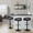 Grotto table in Black Metal, Black PU, featuring swivel and adjustable height
