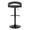 Grotto table in Black Metal, Black PU, back view, featuring swivel and adjustable height
