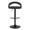 Grotto table in Black Metal, Black PU, front view, featuring swivel and adjustable height