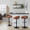 Grotto table in Black Metal, Camel PU, featuring swivel and adjustable height