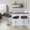 Grotto table in Chrome Metal, Black PU, featuring swivel and adjustable height