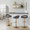 Grotto Upholstered Contemporary Adjustable Barstool in Gold Metal and Grey Faux Leather with Rounded T Footrest- Set of 2 — lifestyle photo 1