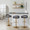 Grotto Upholstered Contemporary Adjustable Barstool in Gold Metal and Grey Faux Leather with Rounded T Footrest- Set of 2 — lifestyle photo 2