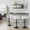 Grotto table in Black Metal, White PU, featuring swivel and adjustable height