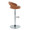 Grotto table in Chrome Metal, Camel PU, side view, featuring swivel and adjustable height
