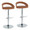 Grotto table in Chrome Metal, Camel PU, coordinated set view, featuring swivel and adjustable height