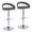 Grotto Upholstered Contemporary Adjustable Barstool in Chrome Metal and Grey Faux Leather with Rounded T Footrest- Set of 2 — pair view
