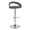 Grotto Upholstered Contemporary Adjustable Barstool in Chrome Metal and Grey Faux Leather with Rounded T Footrest- Set of 2 — product view