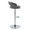 Grotto Upholstered Contemporary Adjustable Barstool in Chrome Metal and Grey Faux Leather with Rounded T Footrest- Set of 2 — side view