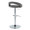 Grotto Upholstered Contemporary Adjustable Barstool in Chrome Metal and Grey Faux Leather with Rounded T Footrest- Set of 2 — rear three-quarter view