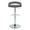 Grotto Upholstered Contemporary Adjustable Barstool in Chrome Metal and Grey Faux Leather with Rounded T Footrest- Set of 2 — back view