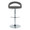 Grotto Upholstered Contemporary Adjustable Barstool in Chrome Metal and Grey Faux Leather with Rounded T Footrest- Set of 2 — front view
