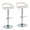 Grotto Upholstered Contemporary Adjustable Barstool in Chrome Metal and White Faux Leather with Rounded T Footrest- Set of 2 — pair view