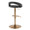 Grotto table in Gold Metal, Black PU, back and side view, featuring swivel and adjustable height