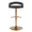 Grotto table in Gold Metal, Black PU, back view, featuring swivel and adjustable height
