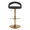 Grotto table in Gold Metal, Black PU, front view, featuring swivel and adjustable height