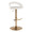 Grotto table in Gold Metal, White PU, product view, featuring swivel and adjustable height