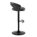 Grotto table in Black Metal, Black PU, side view, featuring swivel and adjustable height
