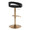 Grotto table in Gold Metal, Black Velvet, back and side view, featuring swivel and adjustable height
