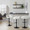 Grotto table in Black Metal, White Velvet, featuring swivel and adjustable height