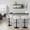Grotto table in Black Metal, White Velvet, featuring swivel and adjustable height