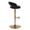 Grotto table in Gold Metal, Black Velvet, side view, featuring swivel and adjustable height