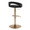 Grotto table in Gold Metal, Black Velvet, back and side view, featuring swivel and adjustable height