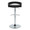 Grotto Upholstered Contemporary Adjustable Barstool in Chrome Metal and Black Velvet with Rounded T Footrest- Set of 2 — back view