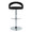 Grotto Upholstered Contemporary Adjustable Barstool in Chrome Metal and Black Velvet with Rounded T Footrest- Set of 2 — front view