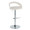Grotto Upholstered Contemporary Adjustable Barstool in Chrome Metal and White Velvet with Rounded T Footrest- Set of 2 — product view