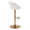 Grotto table in Gold Metal, White Velvet, side view, featuring swivel and adjustable height
