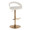 Grotto table in Gold Metal, White Velvet, product view, featuring swivel and adjustable height